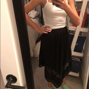 Black Abercrombie & Fitch high low skirt with lace